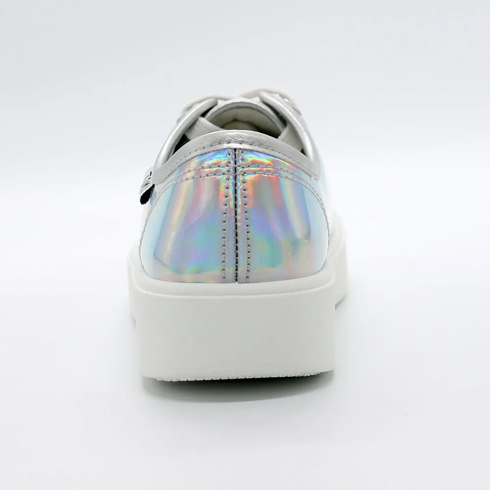 Tomy Flick Lace Up Sneaker - Silver Flex Notch Tensile Weave Upper