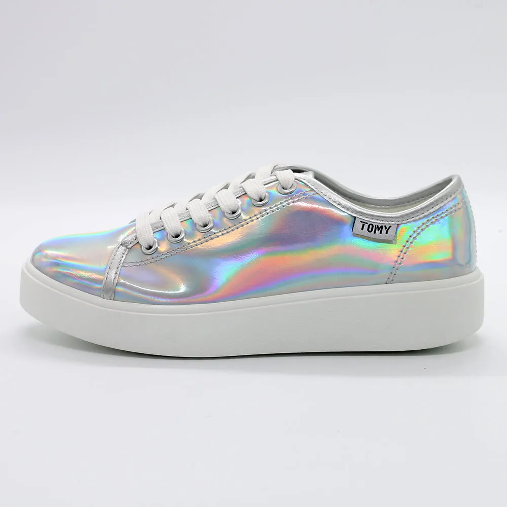 Exclusive traction Tomy Flick Lace Up Sneaker - Silver