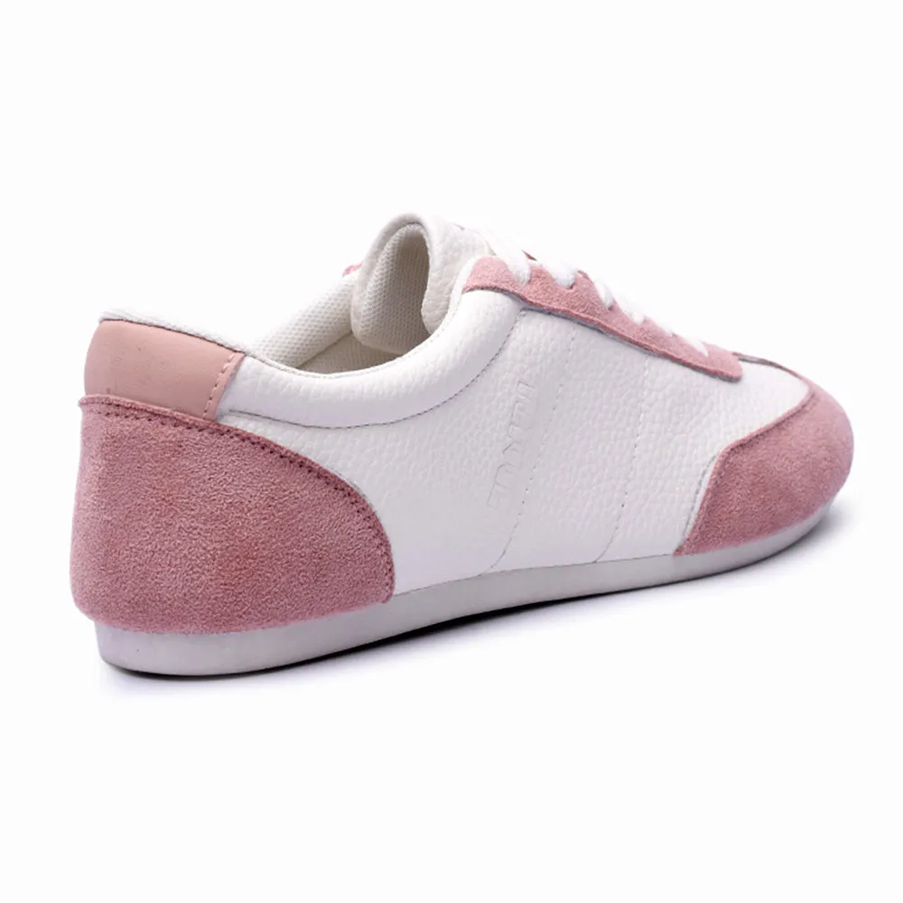 Ultra Lightweight Frame Soviet Ladies Bron S Lace Up Sneaker - White/Pink
