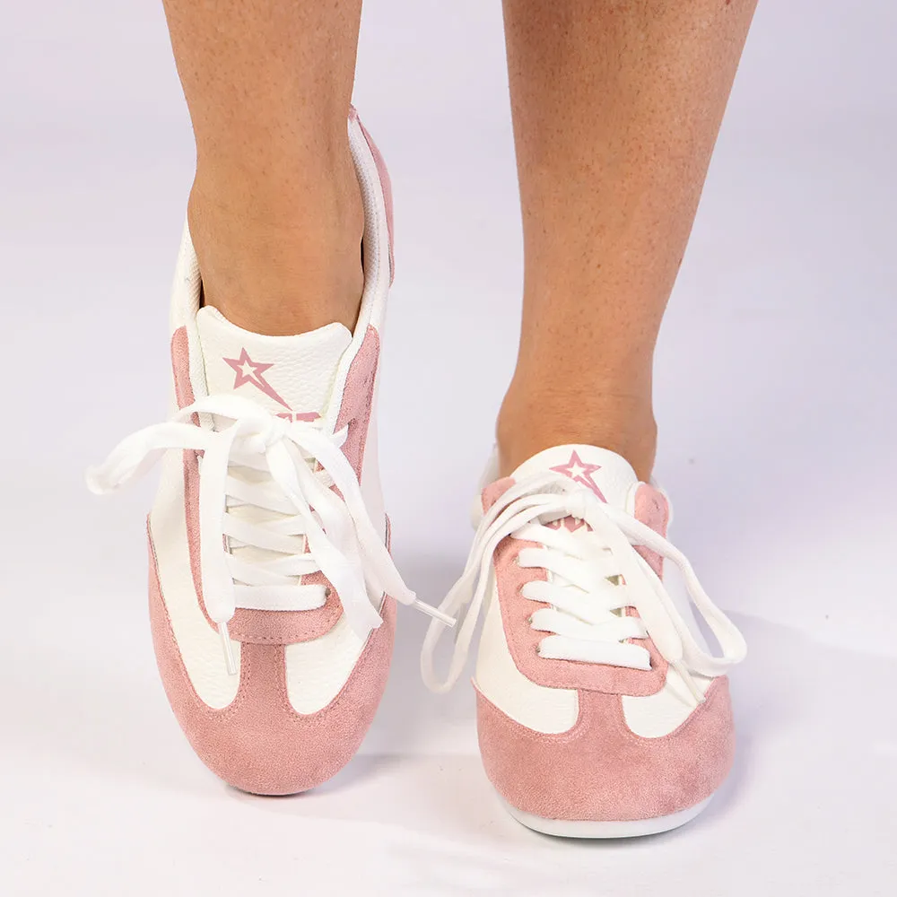 Vertical Flex Soviet Ladies Bron S Lace Up Sneaker - White/Pink