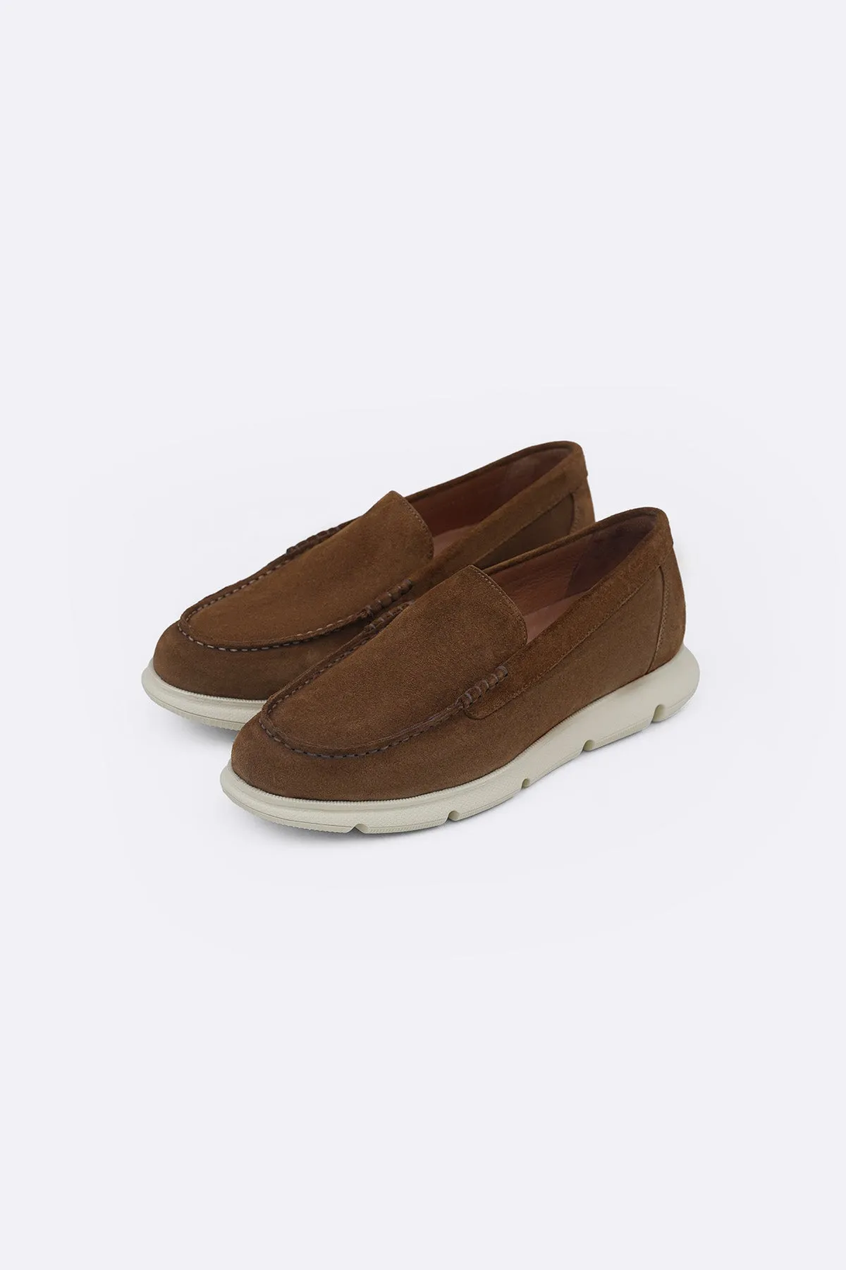 line waterproof leather AIR-SOLE SUEDE LOAFERS