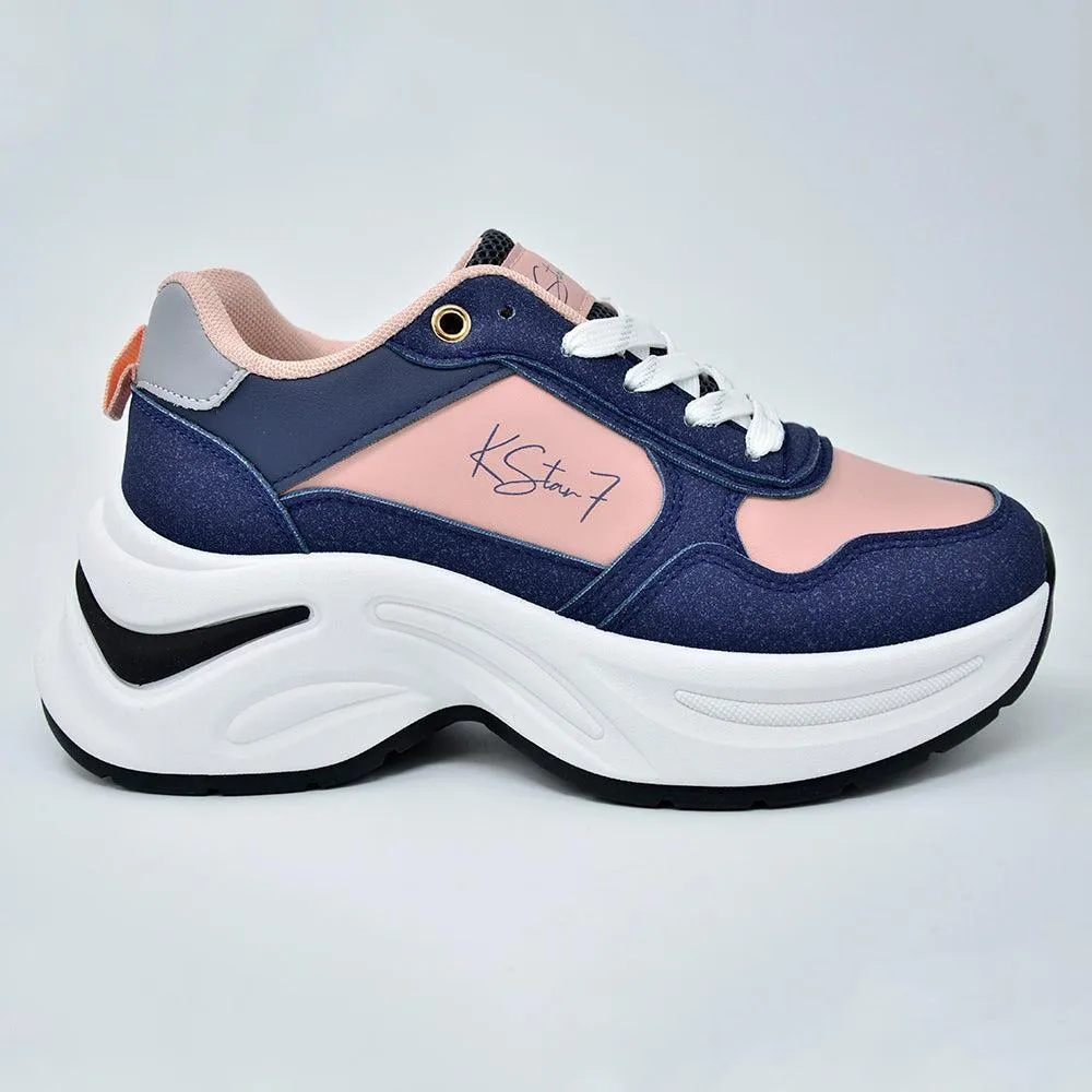 K-STAR 7 Ember Sneaker - Navy/Pink SlipOn