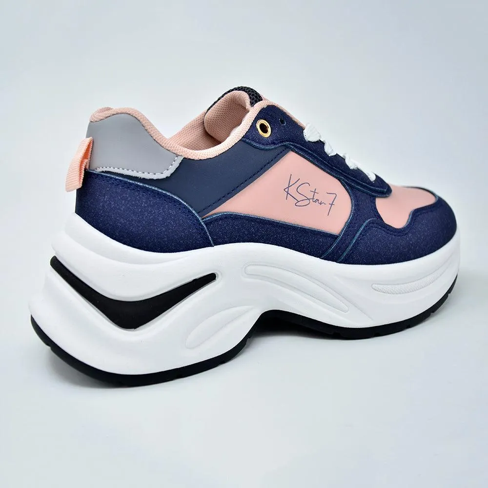 K-STAR 7 Ember Sneaker - Navy/Pink Padded Tongue Design