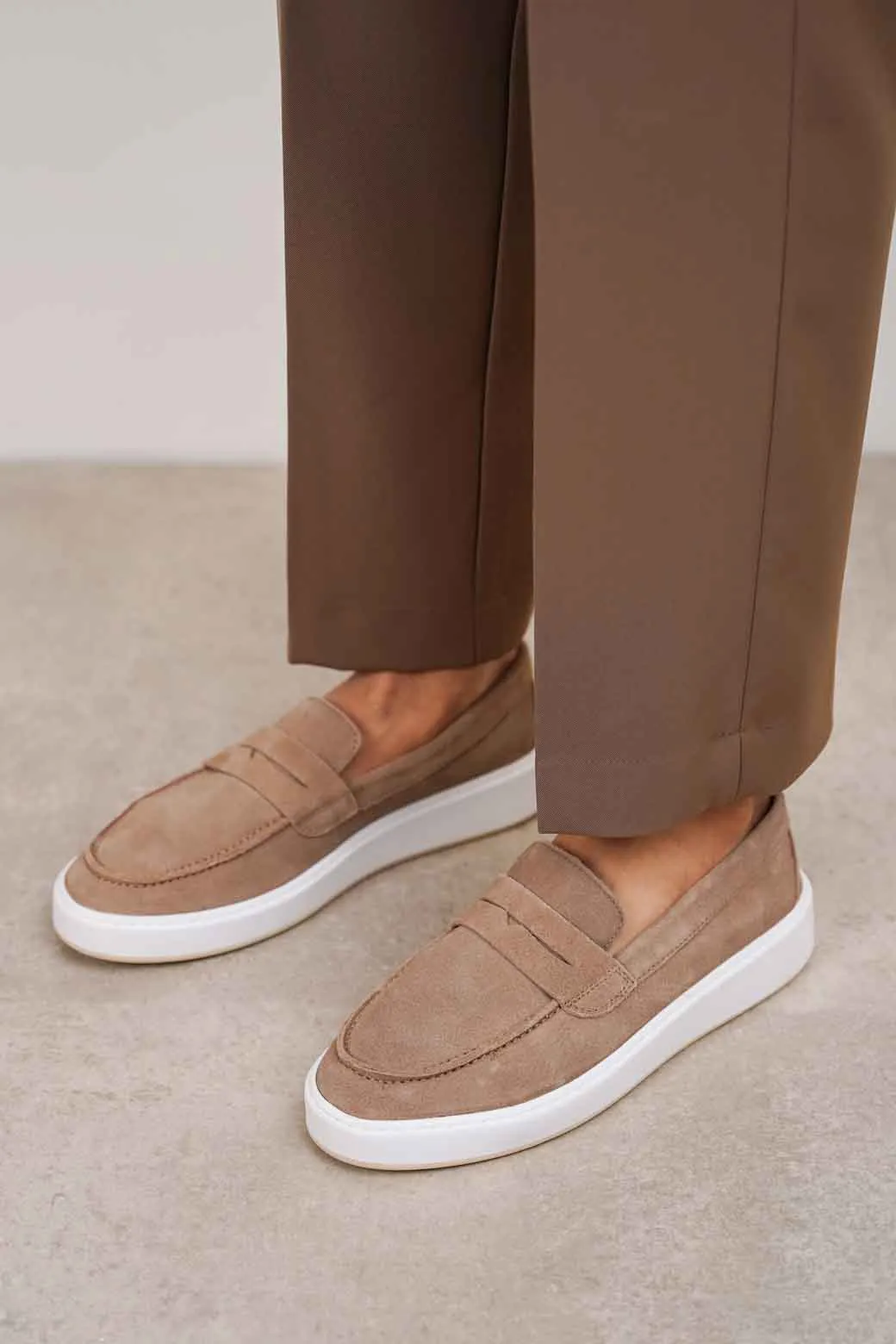 Multi Density Sole SUEDE PENNY LOAFERS