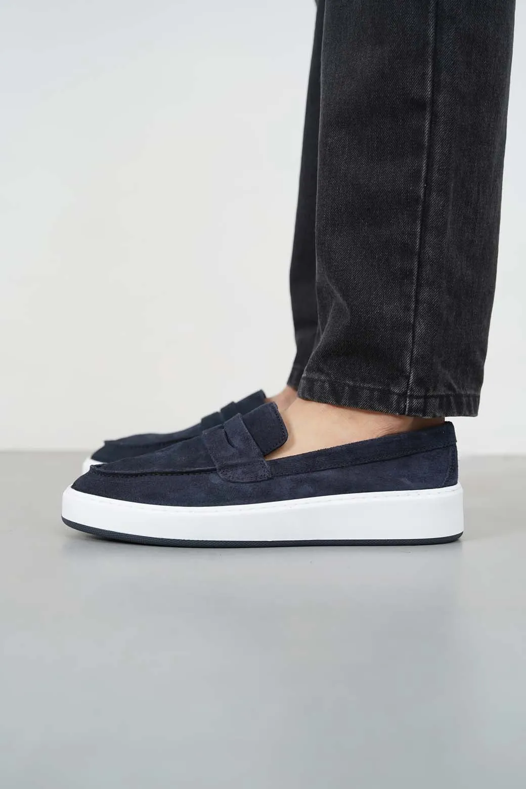 real thigh - high boots SUEDE PENNY LOAFERS