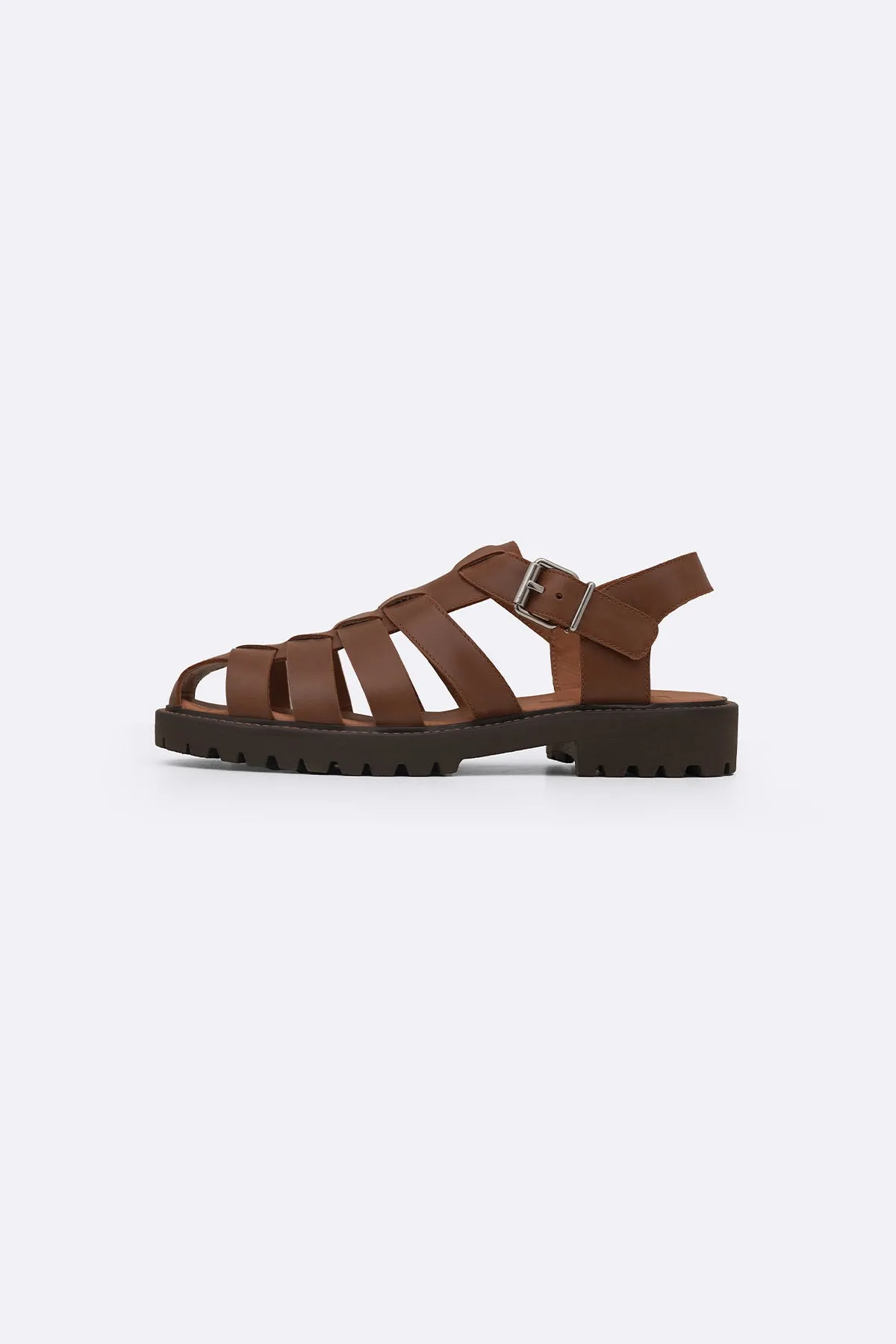 CLASSIC FISHERMAN LEATHER SANDALS Recycled Fabric Construction