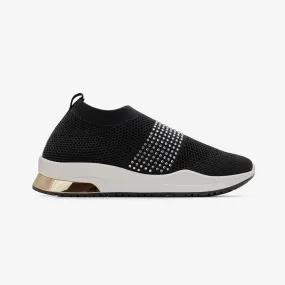 Perforated Tongue Design Women's Slip-On Sneakers
