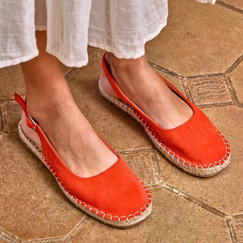Juliette Espadrilles - Red Rough foot function