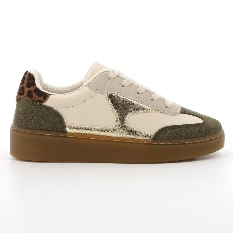 Pierre Cardin Rumba 1 Ladies Lace Up Sneaker - Olive Vibrant Look Natural Feel
