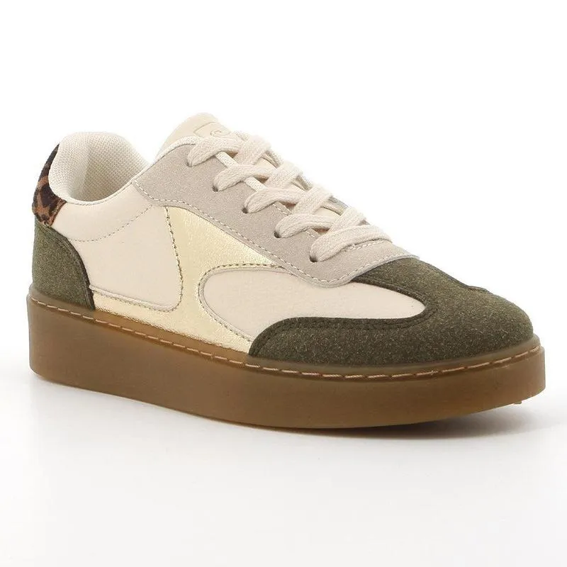 Pierre Cardin Rumba 1 Ladies Lace Up Sneaker - Olive Foam Lining Unbeatable flexibility