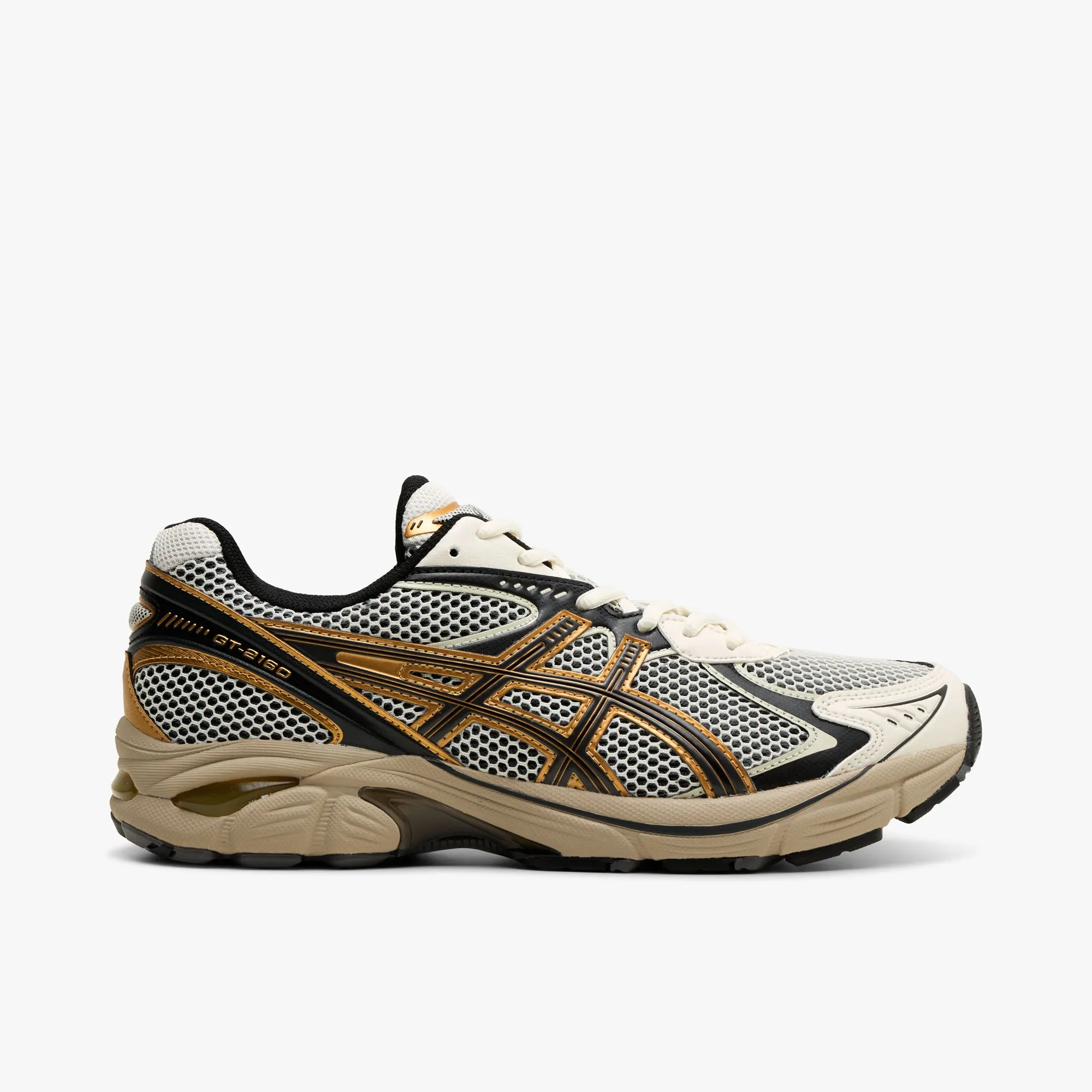 Anti Slip Heel Abrasion Resistant Construction ASICS GT-2160 Cream / Pure Gold