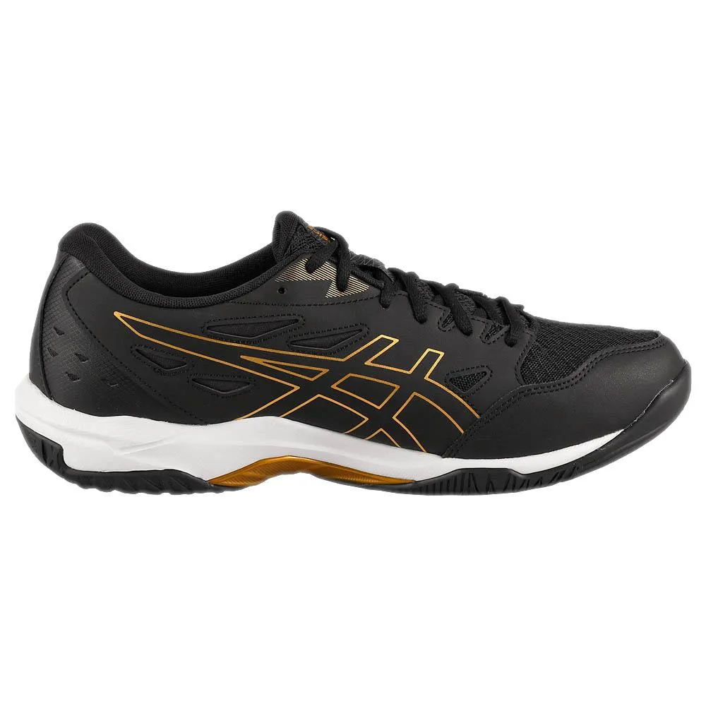 Synthetic Leather Blend Torsion Rigidity Asics Men's Gel-Rocket 11 - 2E Width - Black/Pure Gold