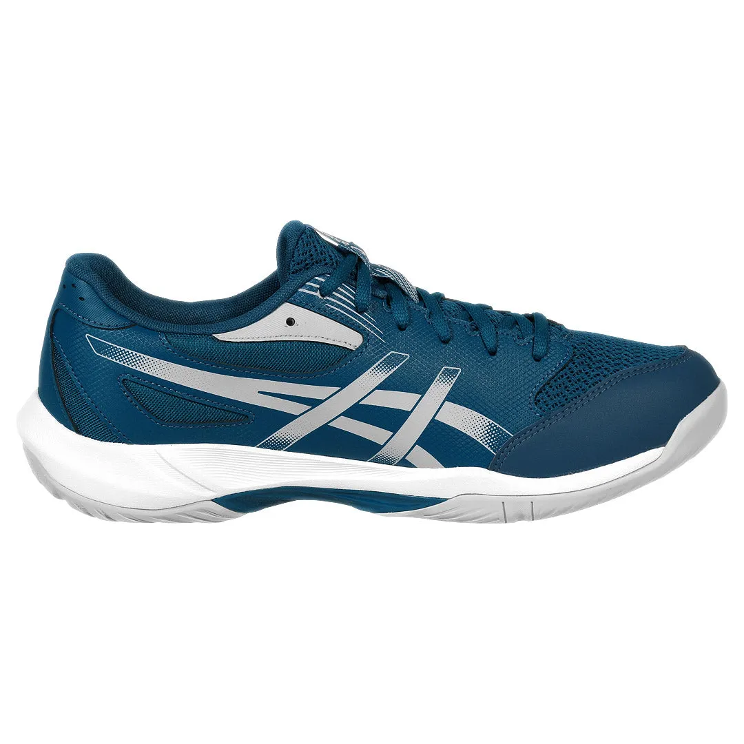 Anti fungal Elastic Collar Asics Men's Gel-Rocket 12 - 2E Width - Mako Blue/Piedmont Grey