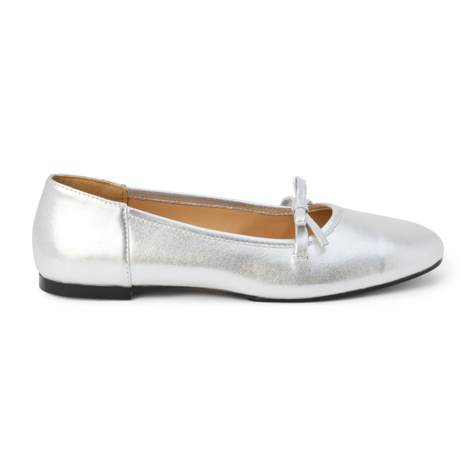 Missy Ballet Flat - Silver Customizable Lacing System All-day style