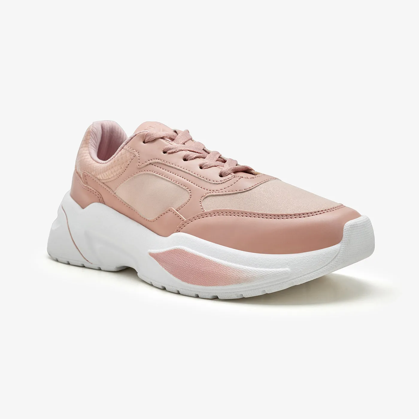 Women's Chunky Sole Sneakers Comfort Upper Design