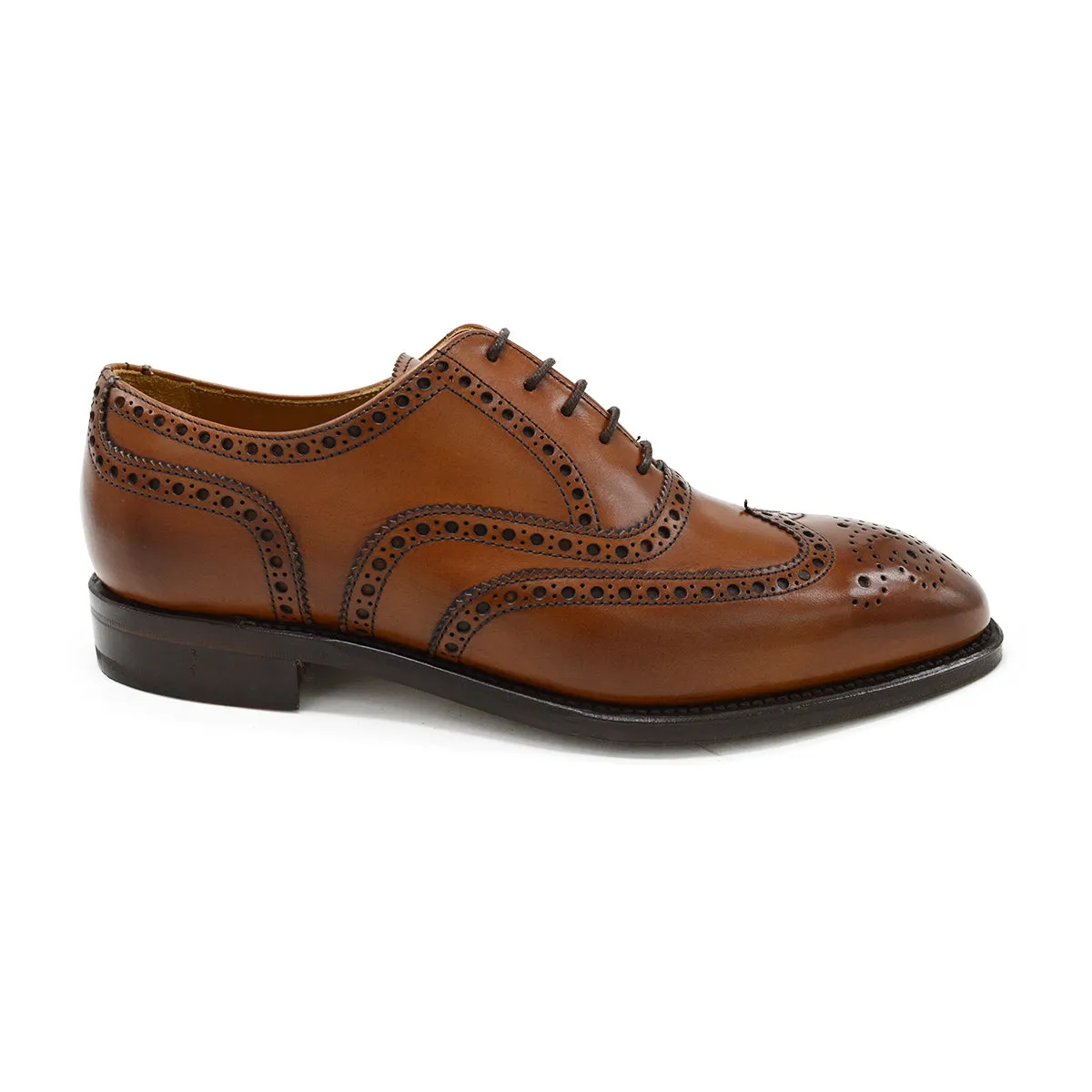 Berwick 1707 Oxford Brogue (5215) Tan Flexible Frame City Dweller Slim Profile Tailoring Fan