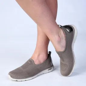 Skechers Arch Fit Sunny Slip On Sneaker - Taupe Busy Ready Street Style