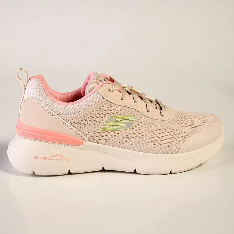 Odor Resistant Lining Ultra Breathable Knit Skechers Skech-Air Dynamight 2.0 Lace Up Sneaker - Natural Pink