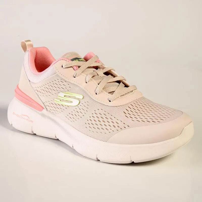 Ergonomic Heel Cup Shock Comfort Skechers Skech-Air Dynamight 2.0 Lace Up Sneaker - Natural Pink