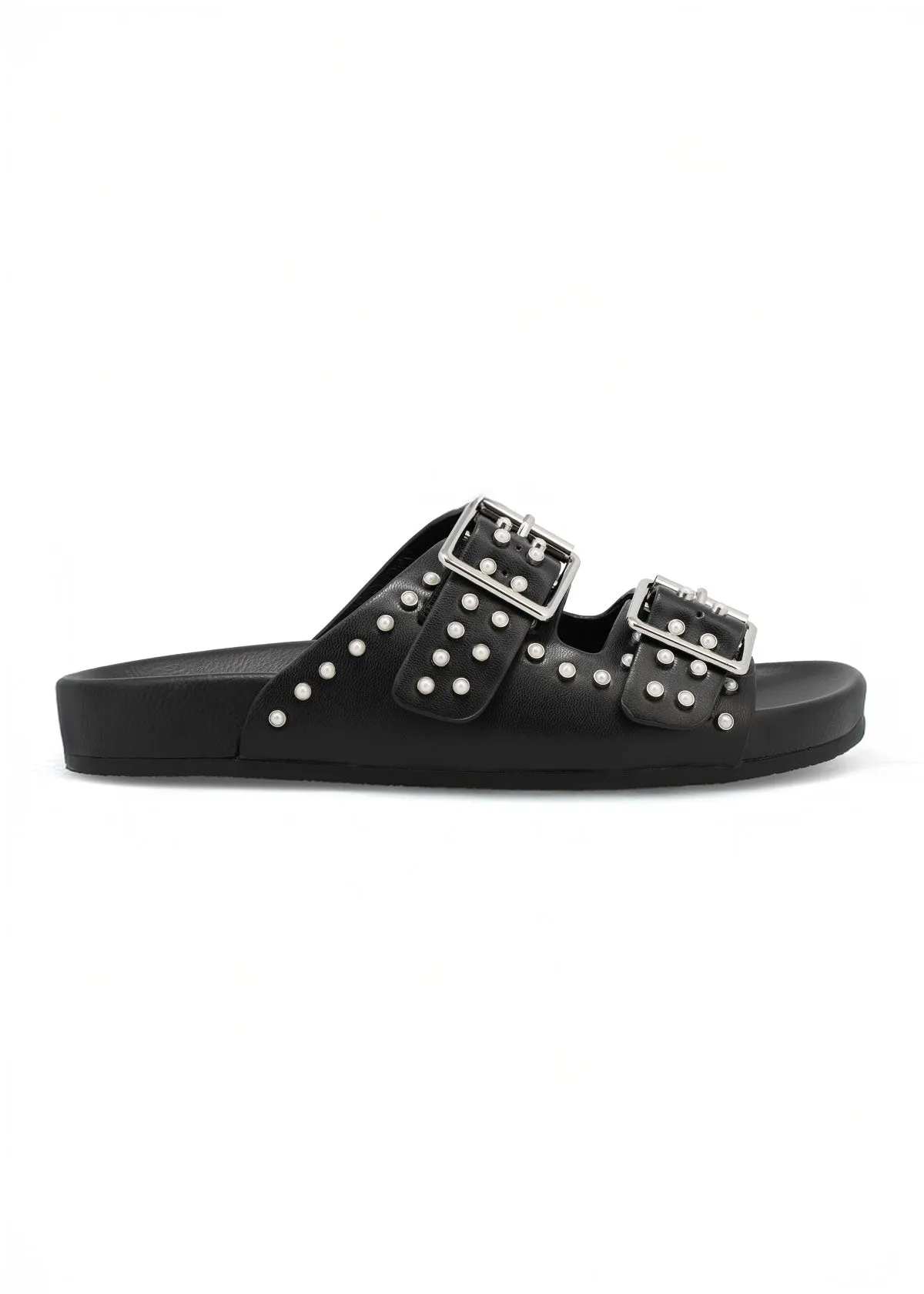 Brooklyn Sandal - Black side - vents lace - type