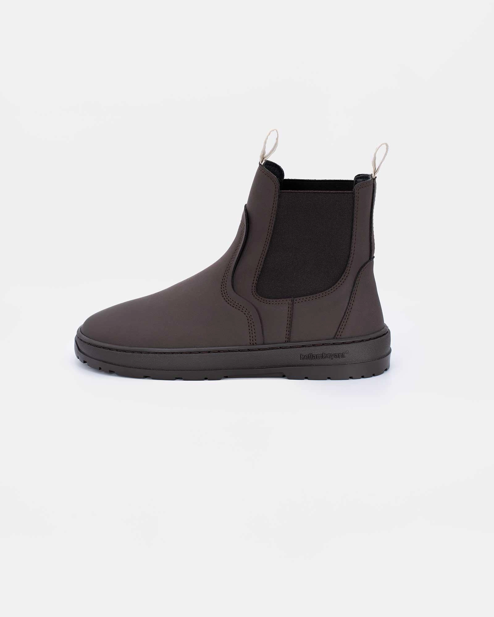 Brown Chelsea Barefoot Boots - Senses Seamless Comfort Snowy Path