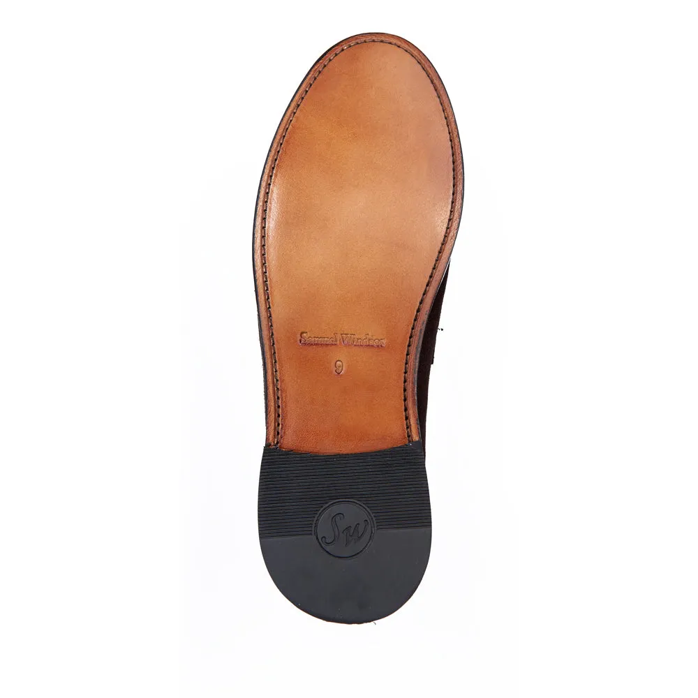 Shift Duty Comfortable Heel Penny Loafer - Brown Suede