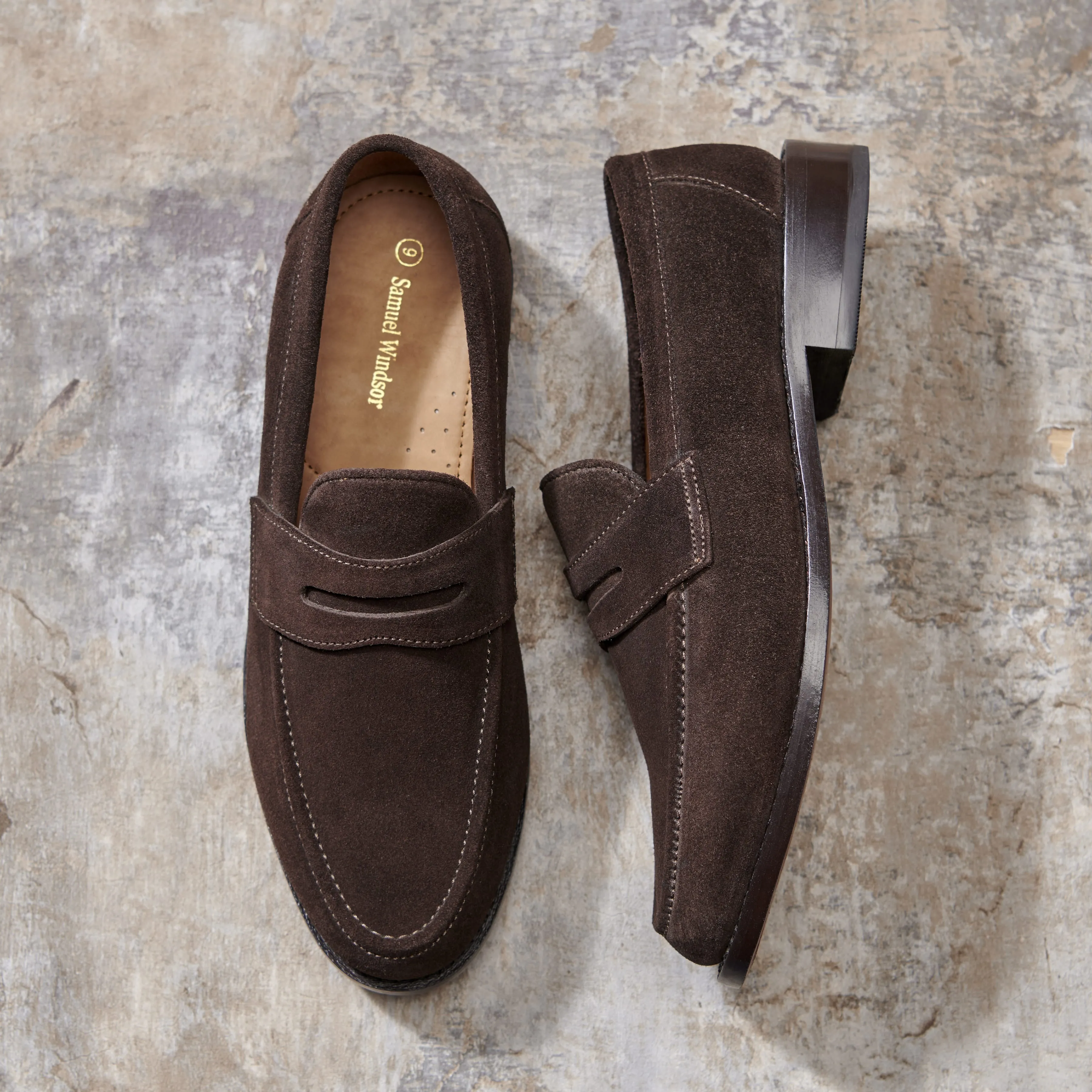 Fashion Gala Penny Loafer - Brown Suede