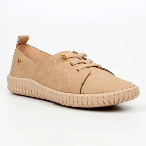 Butterfly Feet Dayna 1 Flat Sneaker - Taupe Stretch Wear