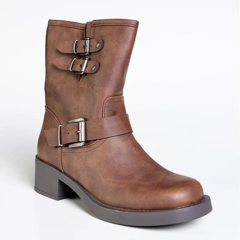 Everyday Use Madison Jorin 3 Buckle Biker Boot - Brown