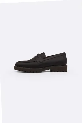 High Rebound Foam Core Elasticated Collar CHUNKY LEATHER LOAFERS