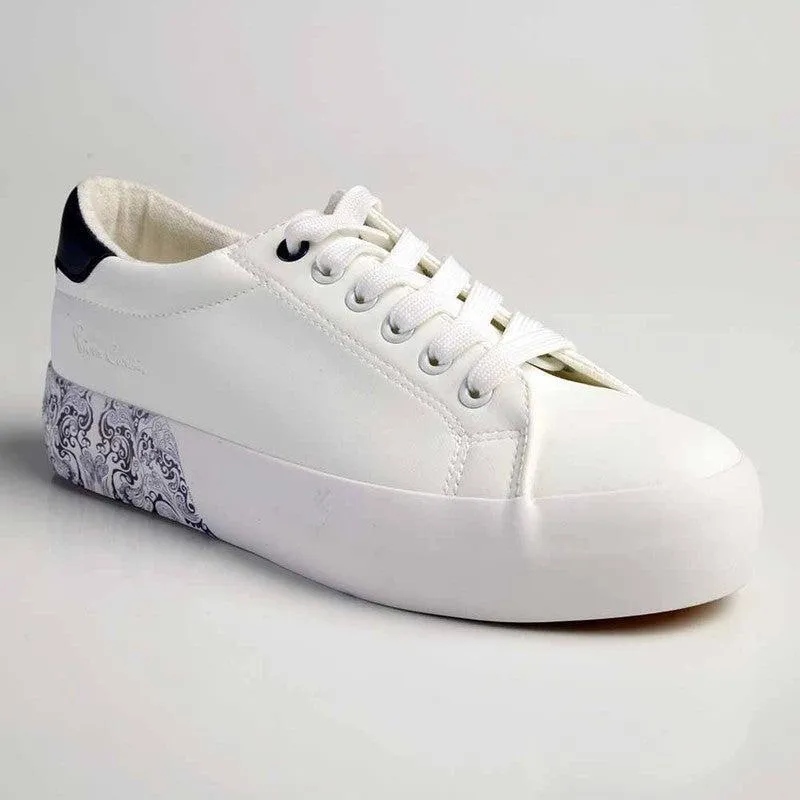 Pierre Cardin Paisley 2 Sneaker - White/Navy Adaptive piece Quick piece