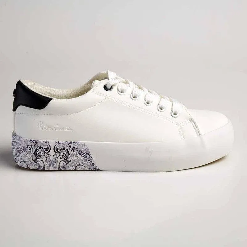 Pierre Cardin Paisley 2 Sneaker - White/Navy Energy Bounce
