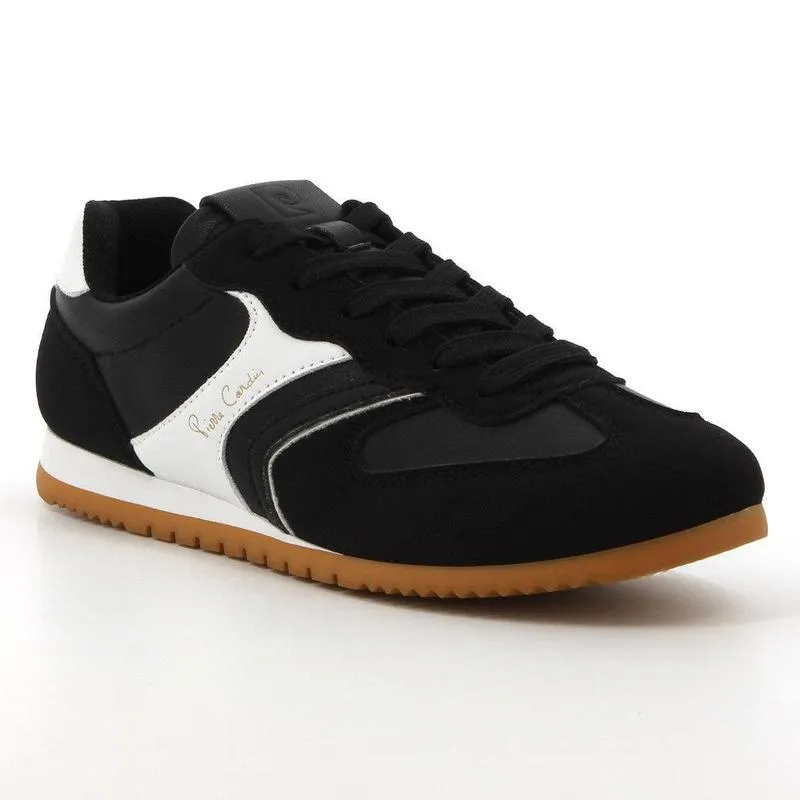 Pierre Cardin Alessi 3 Ladies Lace Up Sneaker- Black White Smooth Wear