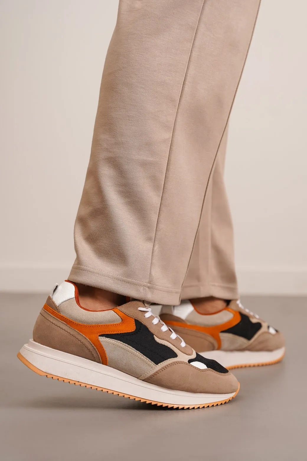 Casual grip CONTRAST LEATHER JOGGERS