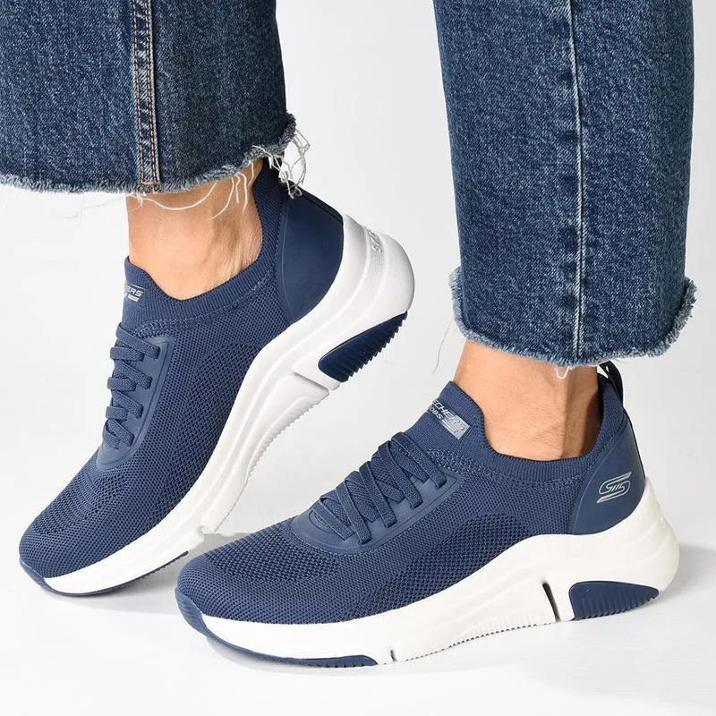 Performance Daily Rollbar Stability Controls Skechers Bobs Sparrow Flex Sports Sneaker - Navy