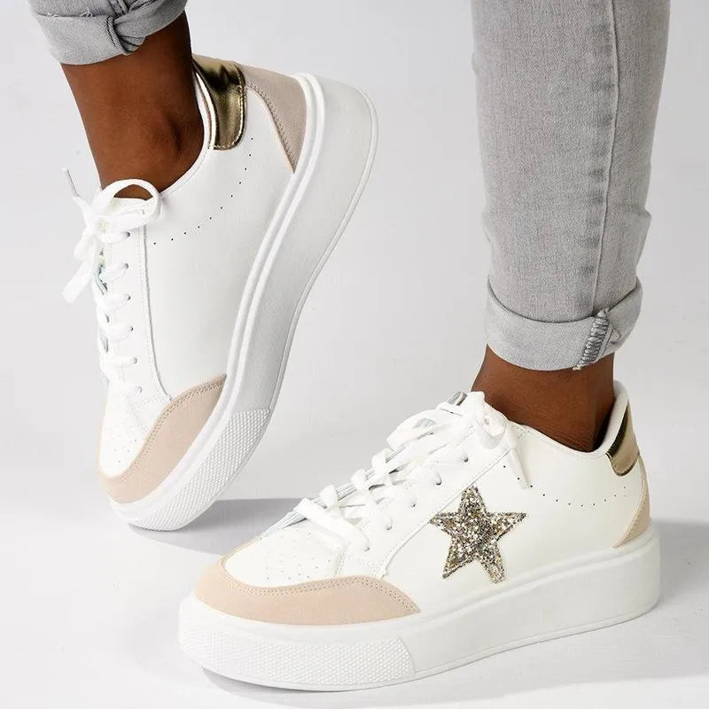 Madison Star Fashion Sneaker - White Multi Strappy