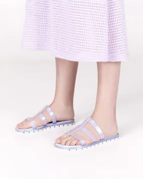 Ergonomic foot shape Path Slide - Blue/White