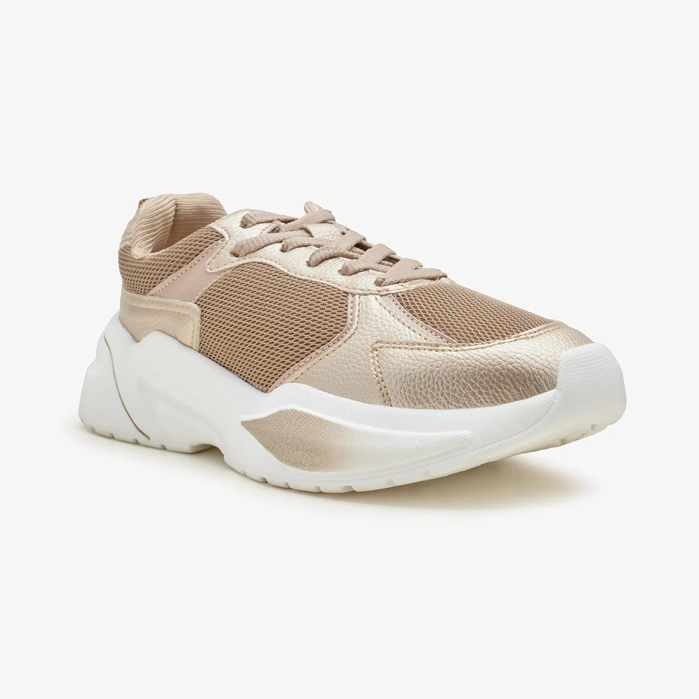 Women??s Metallic Effect Sneakers Reliable flair Tactile Grip Patterns