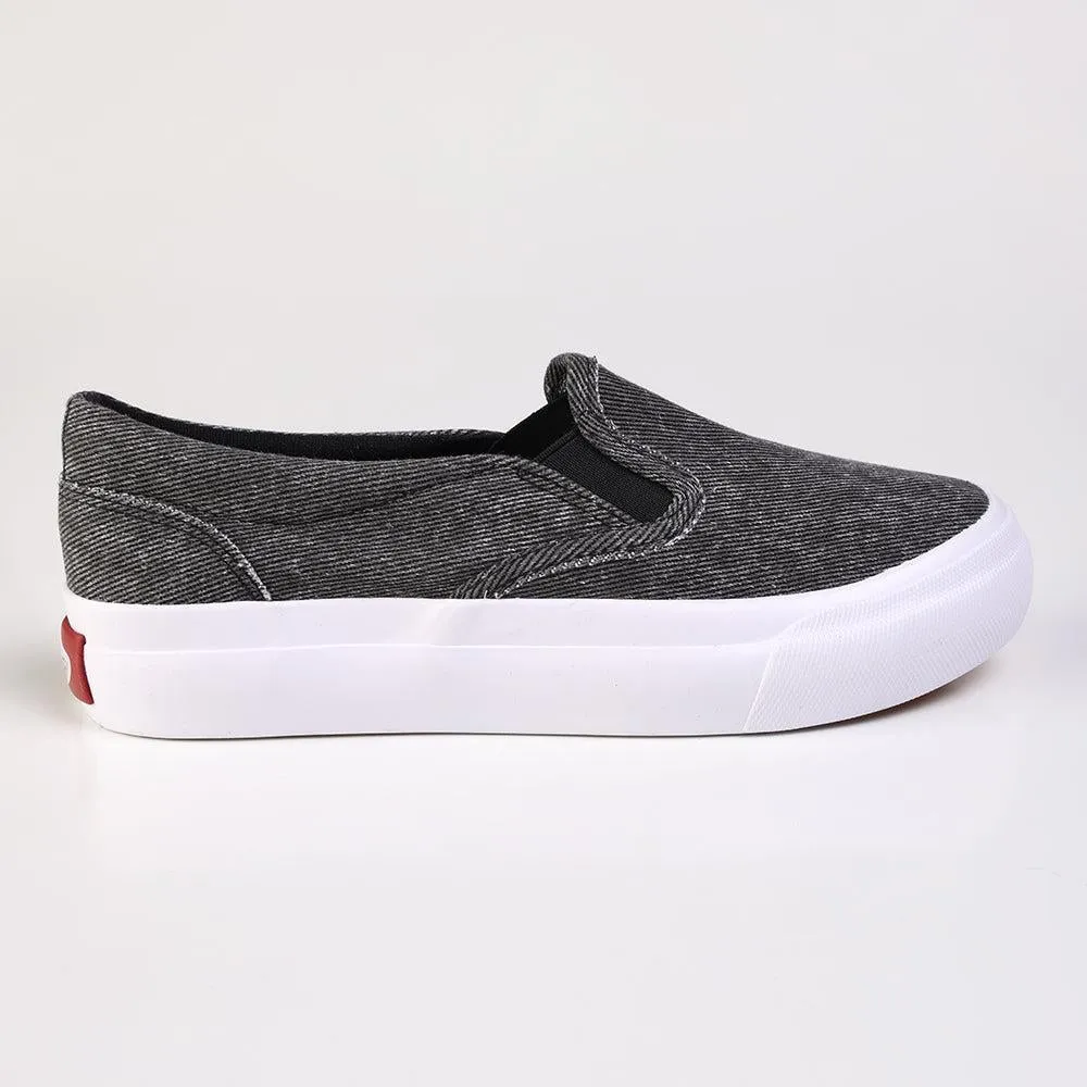 Adaptive Technology Direct Ladies Fashion Vulcanized Sneakers - Black Denim