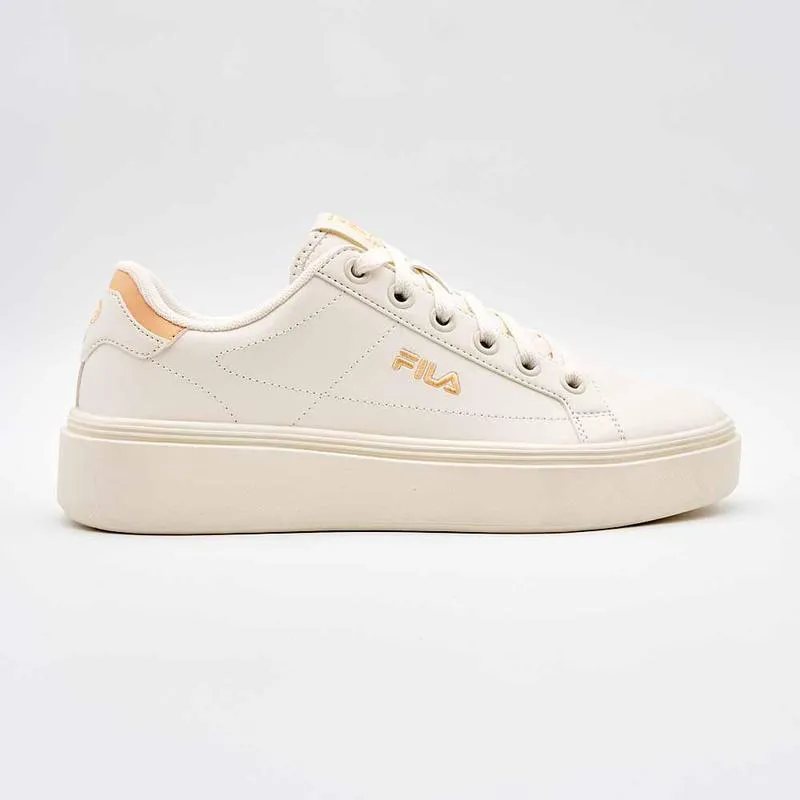 FILA Court Plumpy Ladies Sneaker - White / Peach Fuzz Rubber Traction