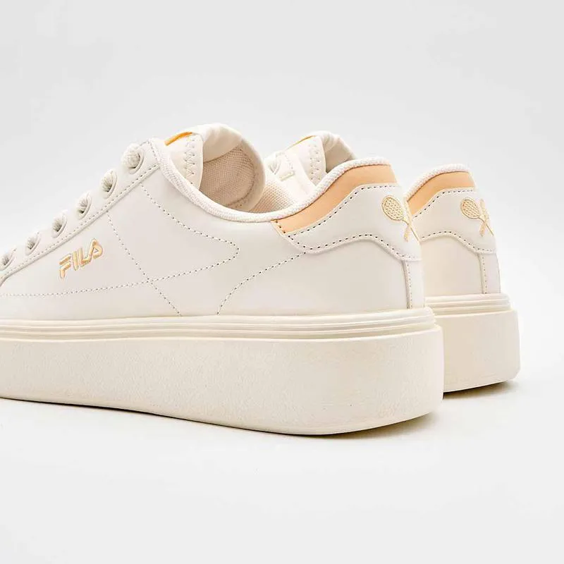 Resilient Touch FILA Court Plumpy Ladies Sneaker - White / Peach Fuzz