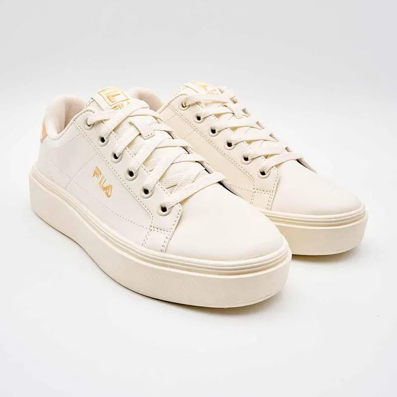 FILA Court Plumpy Ladies Sneaker - White / Peach Fuzz Secure Sole