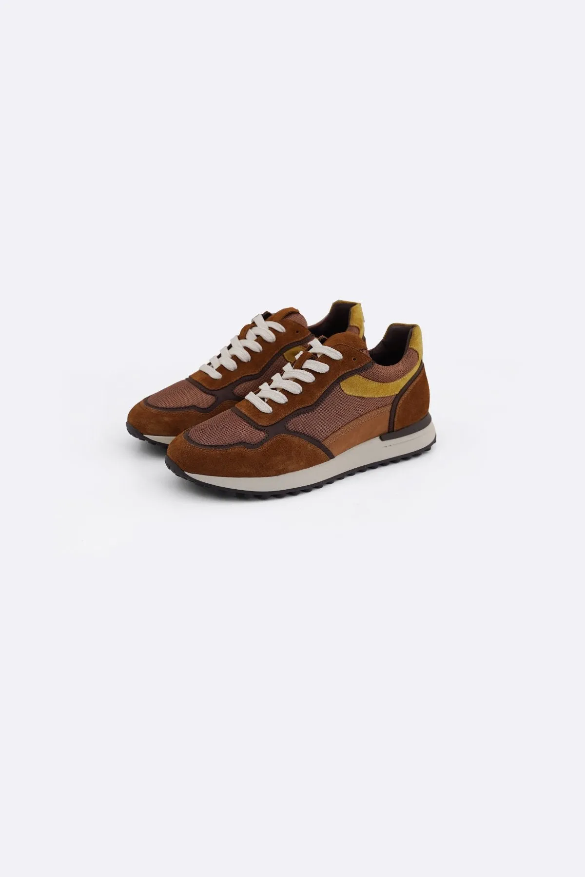 CONTRAST LEATHER JOGGERS slip - on