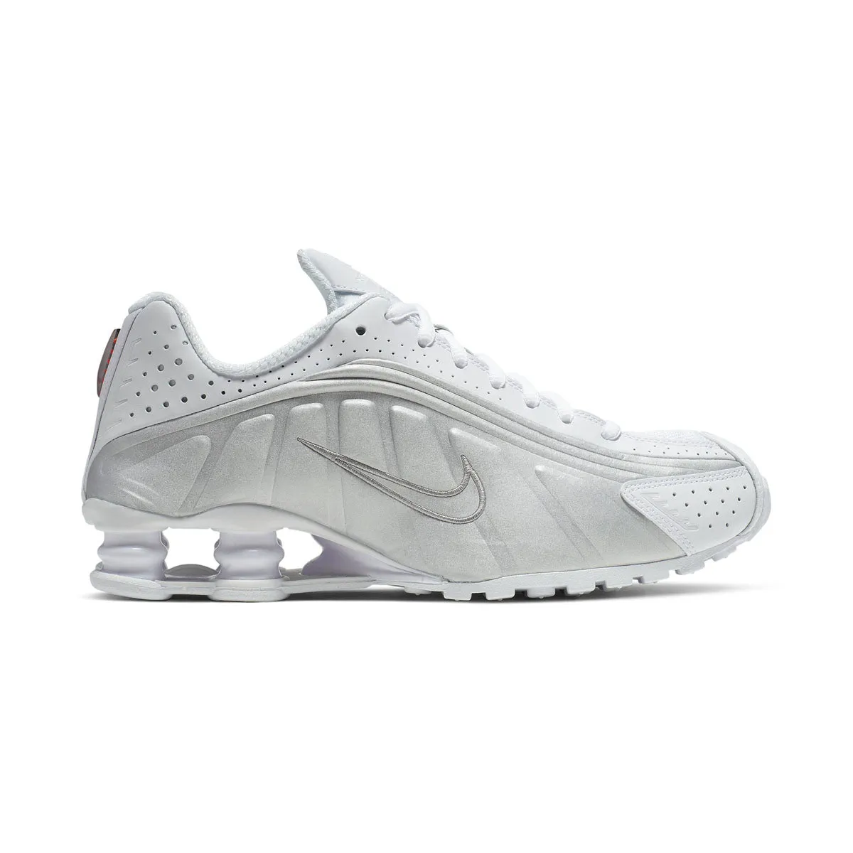 Nike Shox R4 'White Metallic Silver' Women's Shoes Padded Collar Padding