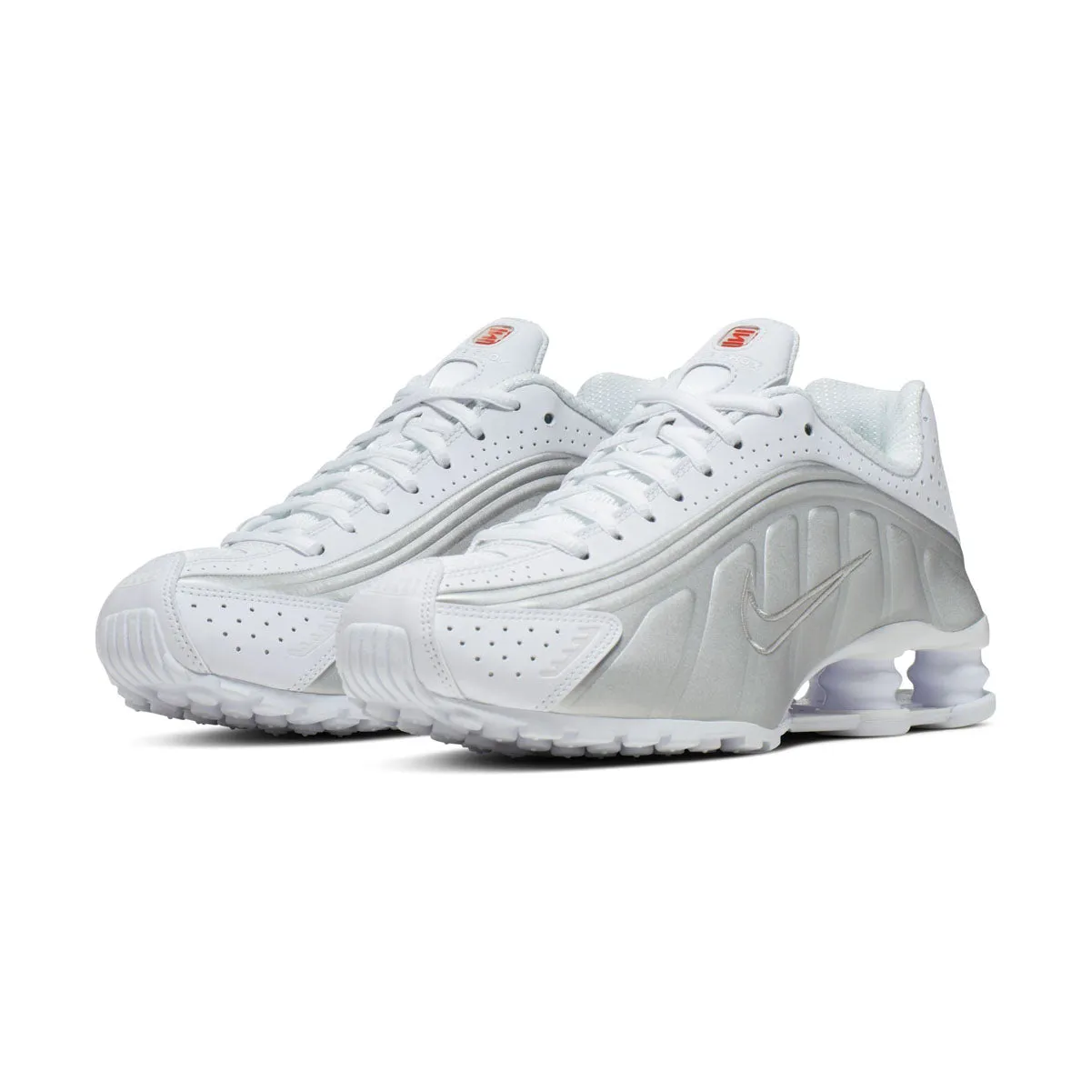 Nike Shox R4 'White Metallic Silver' Women's Shoes Heat Resistant Midsole All-day Traction