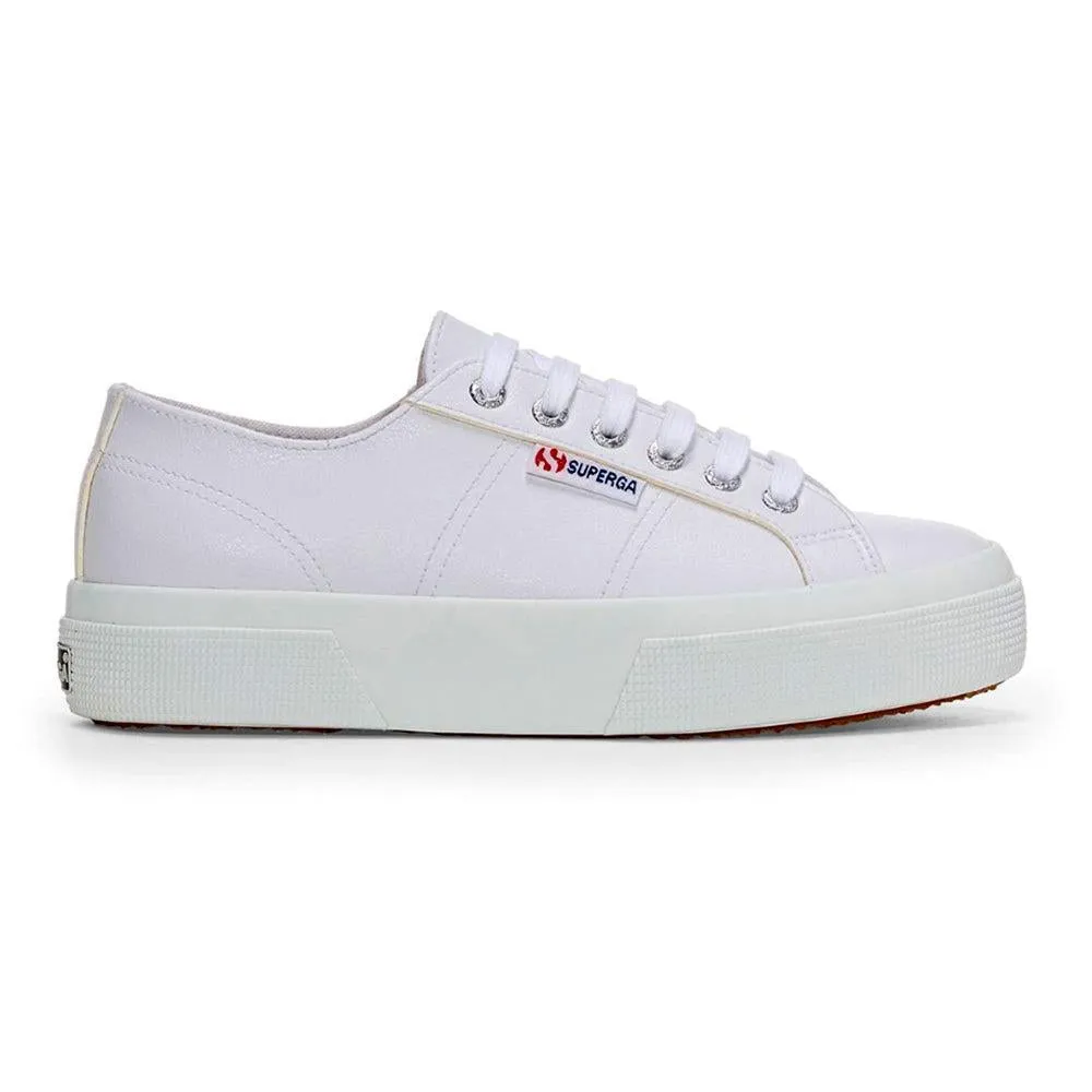 Comfortable Movement Torque Control Shank Superga Vegan Leather 2740 Platform Sneaker - White