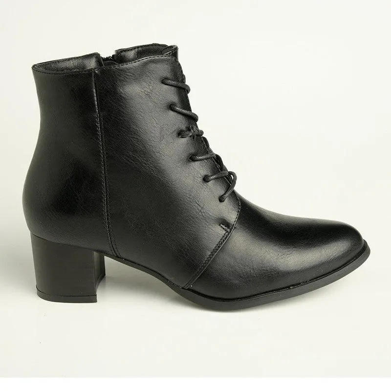 Madison Dress Lace Bootie - Black Modern Cut Office Smart