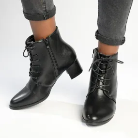 Elastic Sides Madison Dress Lace Bootie - Black