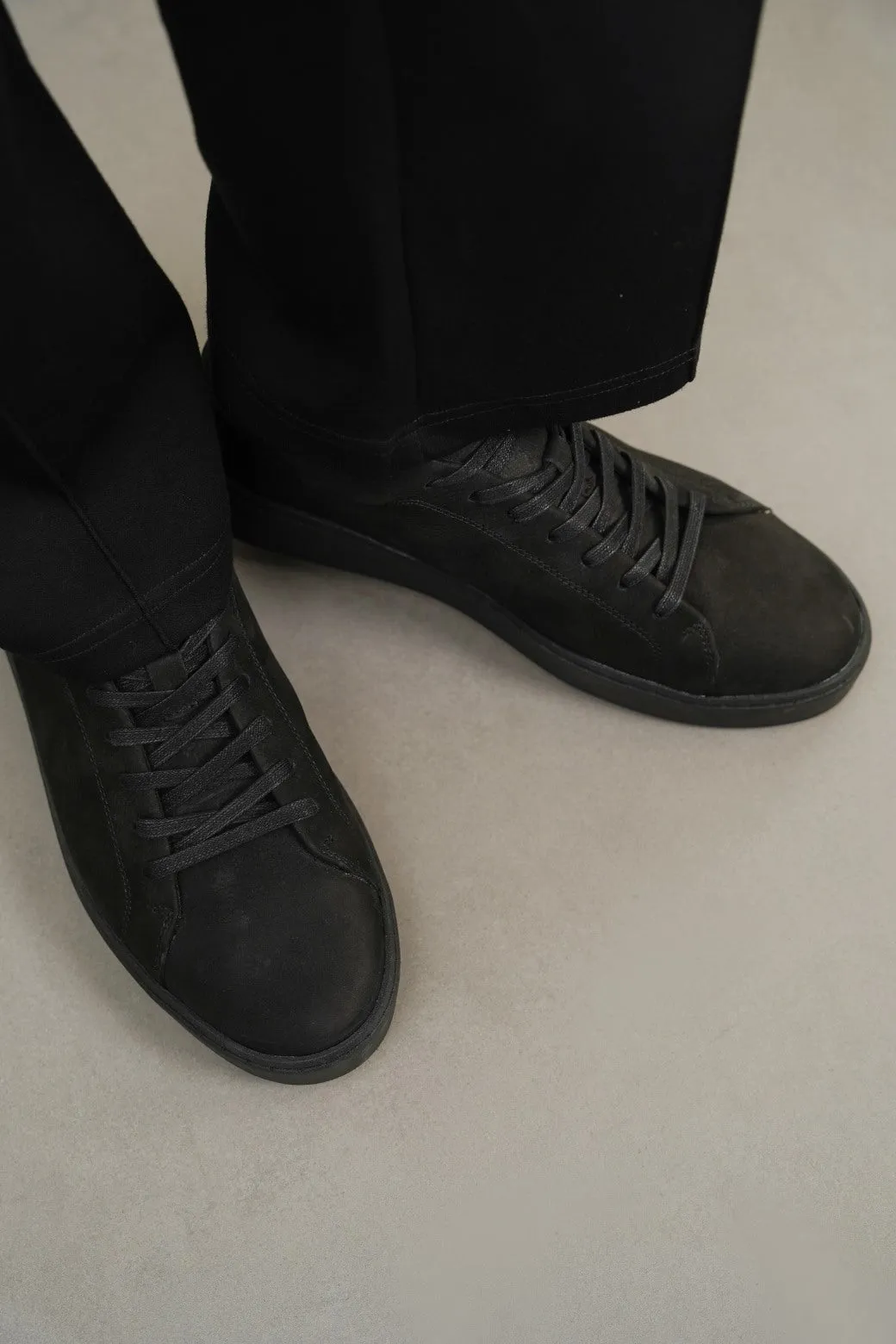 Tear Resistant Fabric LEATHER LACE-UP SNEAKERS