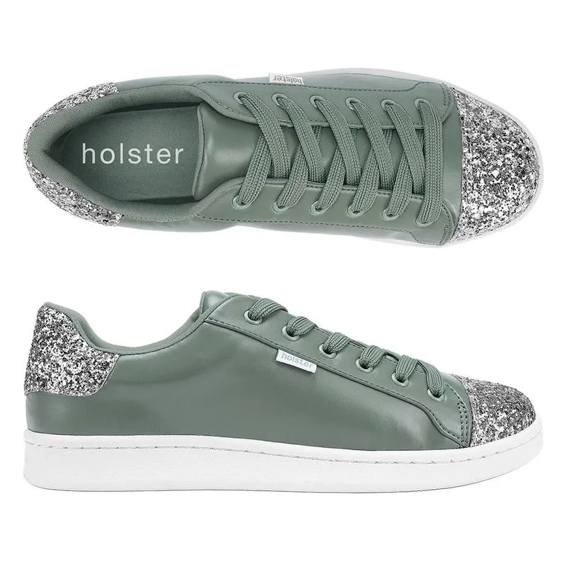 Lace Up Closure System Comfort Wear Holster Stardust Sneaker - Green